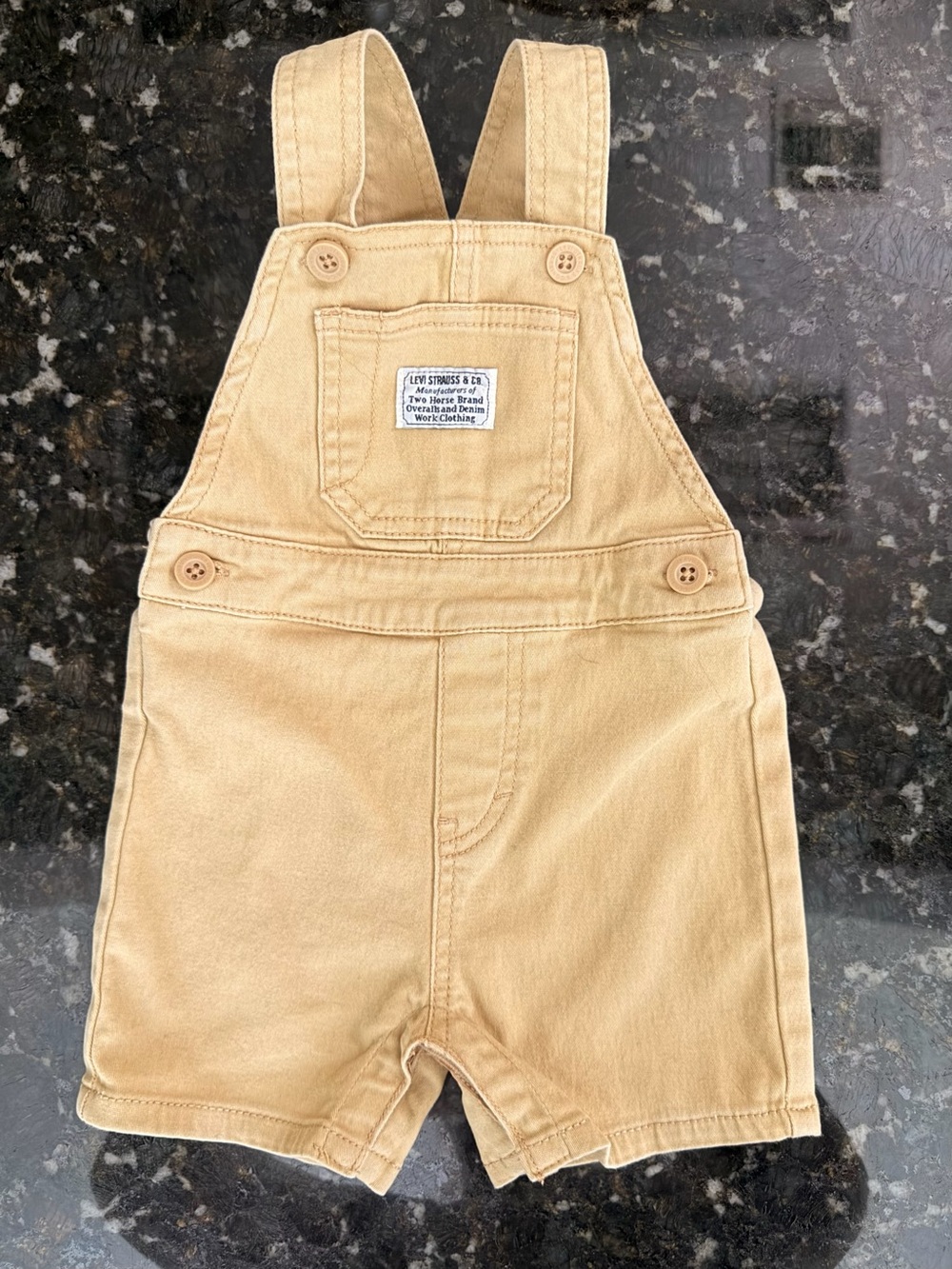 Levi's Tan Short Overalls for Babies Size 12 Months